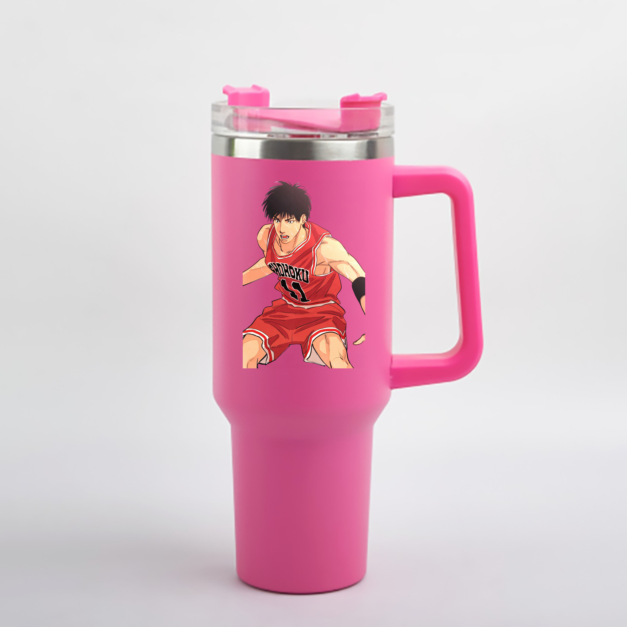 （画像用） SLAM DUNK／スラムダンク 1200mL車用タンブラー - クリスタルステッカー（プラスチックストロー付き）